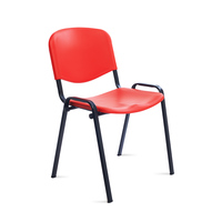 Silla confidente con asiento y respaldo en pvc. Estructura metálica negra de gran resistencia. Apilable. Color rojo