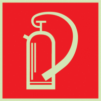 Wandschild - Feuerlöschgerät, Rot, 15.4 x 15.4 cm, Aluminium, Für innen
