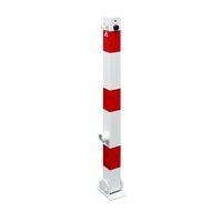 Barrier post, 70 x 70 mm, white / red