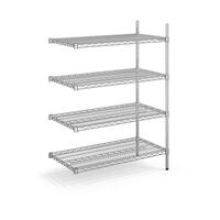 Steel wire mesh shelf unit, chrome plated