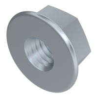 DIN 6923, Sechskantmutter, M 3, 8, verzinkt, standard, 5 µm, Zn5/An/T0