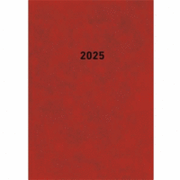 Buchkalender 876 14,5x21cm 1 Tag/1 Seite rot 2025