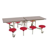 8 Seat rectangular mobile folding table and seats