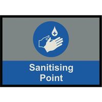 Sanitiser station logo mats