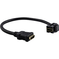 HDMI-Keystone mit Kabelpeitsche, schwarz