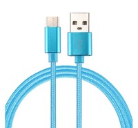 Adatkábel és töltő (USB - Type-C, 300cm, szőtt / cipőfűző minta) VILÁGOSKÉK