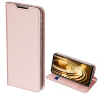 DUX DUCIS SKIN PRO tok álló, bőr hatású (FLIP, oldalra nyíló, bankkártya tartó, asztali tartó funkció) ROZÉARANY [Samsung Galaxy A72 5G ...