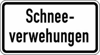 Verkehrszeichen VZ 2012 Schneeverwehungen, 231 x 420, 2mm flach, RA 1