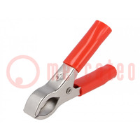 Crocodile clip; 36A; 60VDC; red; 30VAC