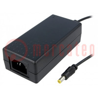 Power supply: switched-mode; 12VDC; 5.42A; Out: 5,5/2,1; 65W