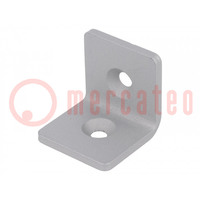 Angle bracket; for profiles; W: 45mm; H: 45mm; L: 45mm; steel; silver