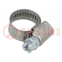 Worm gear clamp; W: 9mm; Clamping: 10÷16mm; chrome steel AISI 430