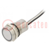 Schakelaar: capacitief; pos: 2; SPST-NO; 0,01A/12VDC; IP68; zilver