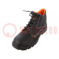 Schuhe; Größe: 42; schwarz; Leder; mit Metall-Schutzkappe; 7243EN
