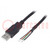 Cable; USB 2.0; wires,USB A plug; 1.5m; black; Core: Cu