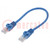 Patch cord; U/UTP; 5e; Line; CCA; PVC; blau; 0,25m; 26AWG