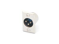 MANNELIJKE 3P XLR PLUG - VERNIKKELD - CHASSISMONTAGE