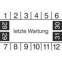 Prüfplaketten letzte Wartung, 12 Stück/Bogen, selbstklebend, 4x2,50 cm Version: 28-31 - Prüfplakette ohne Jahresfarbe 28-31