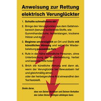 Sicherheitsaushang Anweisung zur Rettung elektrisch Verunglückter, 20x30 cm
