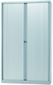 Bisley roldeurkast, ft 198 x 120 x 43 cm (h x b x d), 4 legborden, zilverkleurig