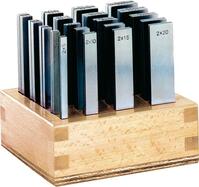 Set parallelle onderlegblokken Precisie in houten standaard 100mm
