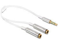 DeLOCK 65576 audio kabel 0,25 m 3.5mm 2 x 3.5mm Wit