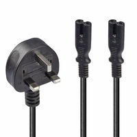 Lindy 30372 câble électrique Noir 2,5 m Prise d'alimentation type G 2 x C7 coupler