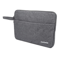 Manhattan Seattle Laptop Sleeve 14.5", Grey, Padded, Extra Soft Internal Cushioning, Main Compartment with double zips, Zippered Front Pocket, Carry Loop, Water Resistant and Du...