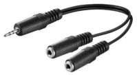 Microconnect AUDLL02 câble audio 0,2 m 3,5mm 2 x 3.5mm Noir
