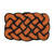 Relaxdays Fußmatte Kokos, Knoten Muster, 75 x 45 cm, handgefertigt, beidseitig verwendbar, Türvorleger, orange-schwarz