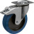 Produkt Bild von Lenkrolle Bremse Stahl Oberplatte 100mm Rad Blau Elastic Gummi. Traglast 150 Kg