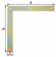 GAH 313098 Tor-Winkel Breite 40 mm Länge 300 x 300 mm Stahl galvanisch gelb verz