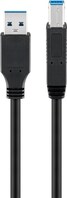 Anschlusskabel USB 3.0 SuperSpeed, Stecker A an Stecker B, schwarz, 0,5m