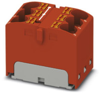 Verteilerblock, Push-in-Anschluss, 0,2-6,0 mm², 6-polig, 32 A, 6 kV, rot, 327379