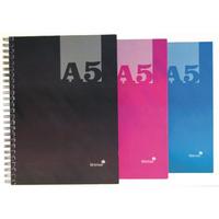 Silvine Luxpad A5 Wirebound Hard Cover Notebook Ruled 140 Pages Assorted Colours (Pack 12)