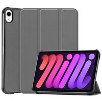 Cover for iPad Mini 6 2021 for iPad Mini 6 (2021) Tri-fold Caster Hard Shell Cover with Auto Wake Function - Gray Tablet-Hüllen
