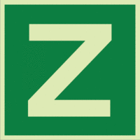 Etagenkennzeichnung - Z, Grün, 15 x 15 cm, Folie, Selbstklebend, Xtra-Glo