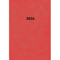 Buchkalender 876 2024 14,5x21cm 1 Tag/1 Seite rot