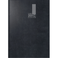 Buchkalender 2024 1 Monat/2 Seiten 14,8x21cm A5 Baladek-Einband schwarz