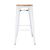 Bolero Bistro High Stools in White with Wooden Seat Pad - Pack of 4