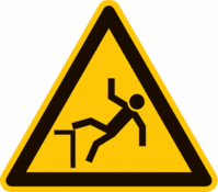 Sicherheitskennzeichnung - Warnung vor Absturzgefahr, Gelb/Schwarz, 20 cm