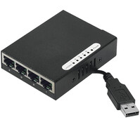 DEXLAN Switch 5 ports 10/100 Alimentation par cordon USB + Fixation Magnétique
