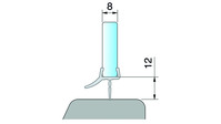 Duschtürdichtung unten mit Lippe und Wasserabweiser, 5mm Einstich, Glasdicke 8mm, L=2010mm transparent
