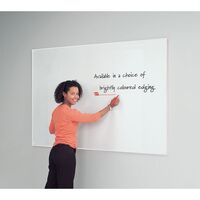 WriteOn® coloured edge whiteboards - 1200 x 1200, white edge
