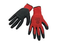 MMXX Handschuh, Polyester rot, Gr 11, EN388, Schrumpf-Latex-Beschichtung schwarz