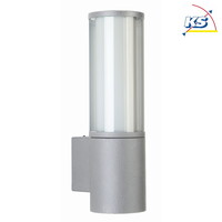 Außenwandleuchte Typ Nr. 0311, IP44, E27 max. 20W (LED), Edelstahl / Acrylglas + Opalglas innen, Silber matt