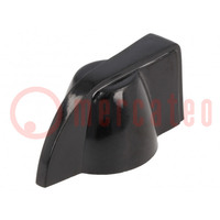 Knob; with pointer; thermoplastic; Øshaft: 6mm; Ø20.3x18mm; black