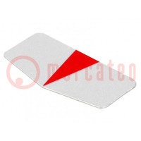 Pointer; self-adhesive; silver; plastic; 20x10mm