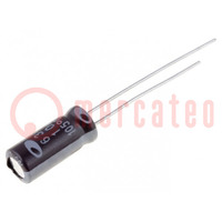 Condensator: elektrolytisch; THT; 10uF; 63VDC; Ø5x11mm; Raster: 2mm