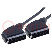 Cable; SCART plug,both sides; 1.5m; black; shielded